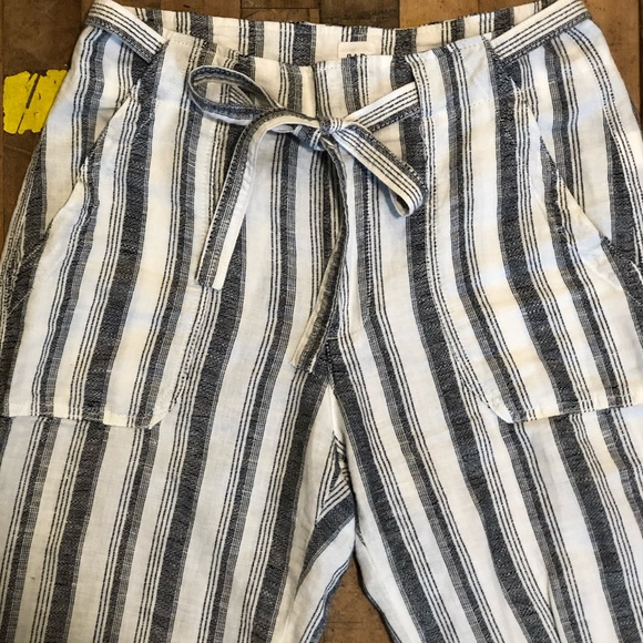 Gap High Waisted Wide Leg Cotton/Linen Blend Pants - Picture 3 of 7